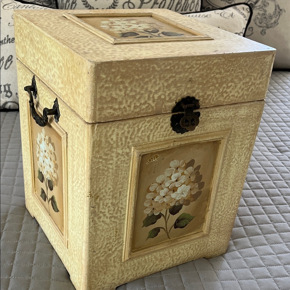 Decorative Cream Floral Accent Box - Home Accents